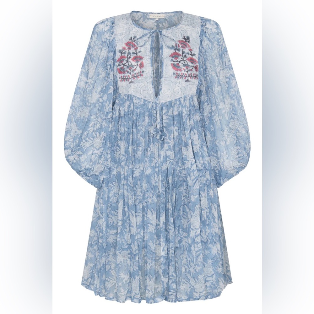 Daughters of India Dress— Jaya Mini Dress in Juniper